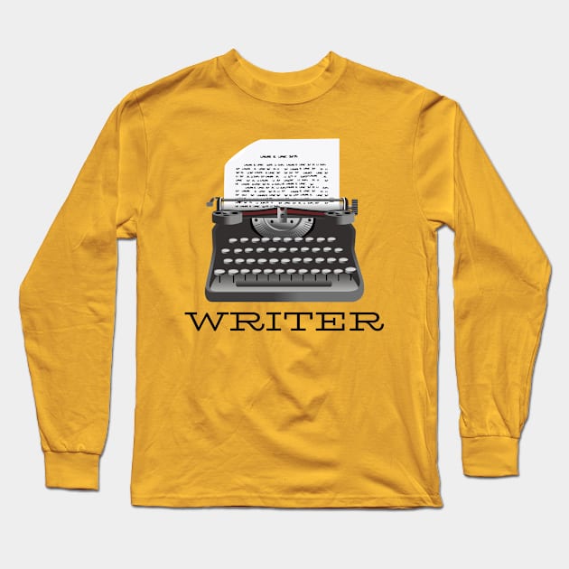 Writer typewriter words paper Long Sleeve T-Shirt by CasualTeesOfFashion